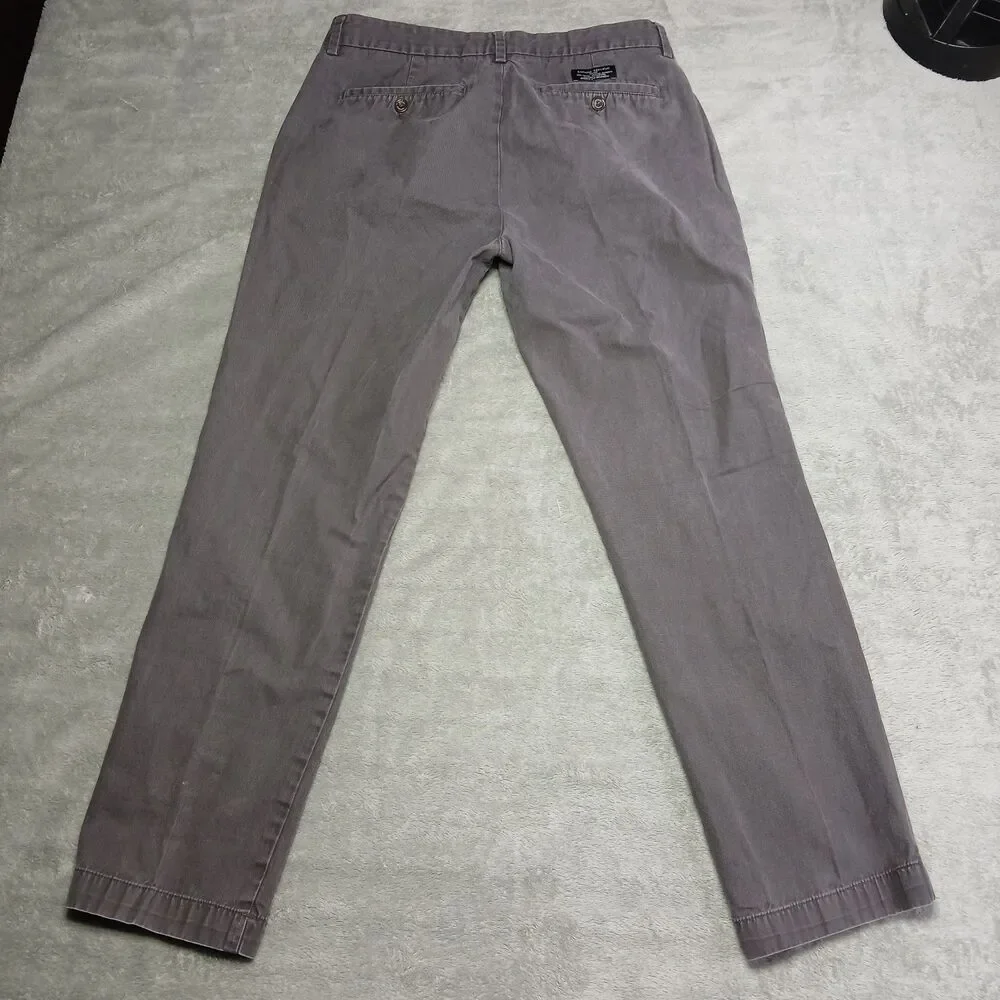 Banana Republic Mens Gray Chino Pants Straight Leg Casual Prep Measures 31x28
